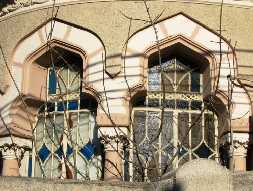 Neo-Romanian style house windows, Bucharest