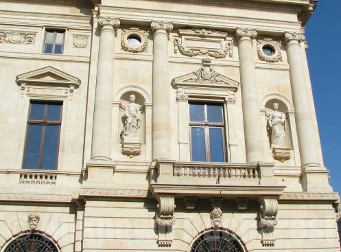The National Bank Palace Bucharest, facade detail