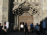 Visitors at the entrance of the imposing Black Church,&nbsp;Brasov