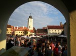 The bustling Small Square of Sibiu,&nbsp;Transylvania