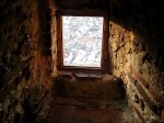 Openings toward town at Rasnov Citadel in&nbsp;Transylvania