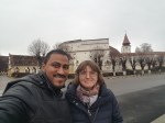 Selfie with Rajesh in front of Prejmer Citadel, Dec&nbsp;2017