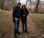 Rashmi and Rajesh in the village of Viscri, Transylvania, Dec&nbsp;2017
