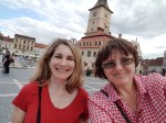 Cris your tour guide with Jill in Brasov, Transylvania during tour, July&nbsp;2018