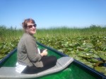 On the water among waterlilies during tour in the Danube&nbsp;Delta