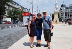 Cris your guide with guests from Germany in central Bucharest during tour, Aug&nbsp;2019