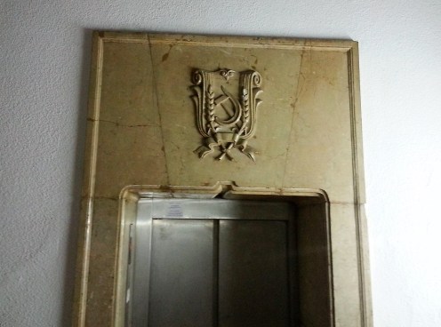 Stalinist era elevator decoration House of Free Press Bucharest