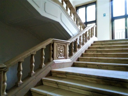 Stalinist era staircase decoration House of Free Press Bucharest