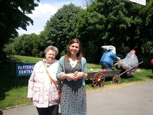 My mom and daughter in Cismigiu Garden Bucharest Easter 2016