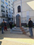 At Bucharest Pogrom Memorial during Bucharest Jewish Tour, April&nbsp;2026