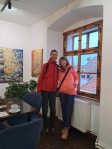 With colleague guide and friend Silvana at restaurant in Sighisoara, July&nbsp;2026